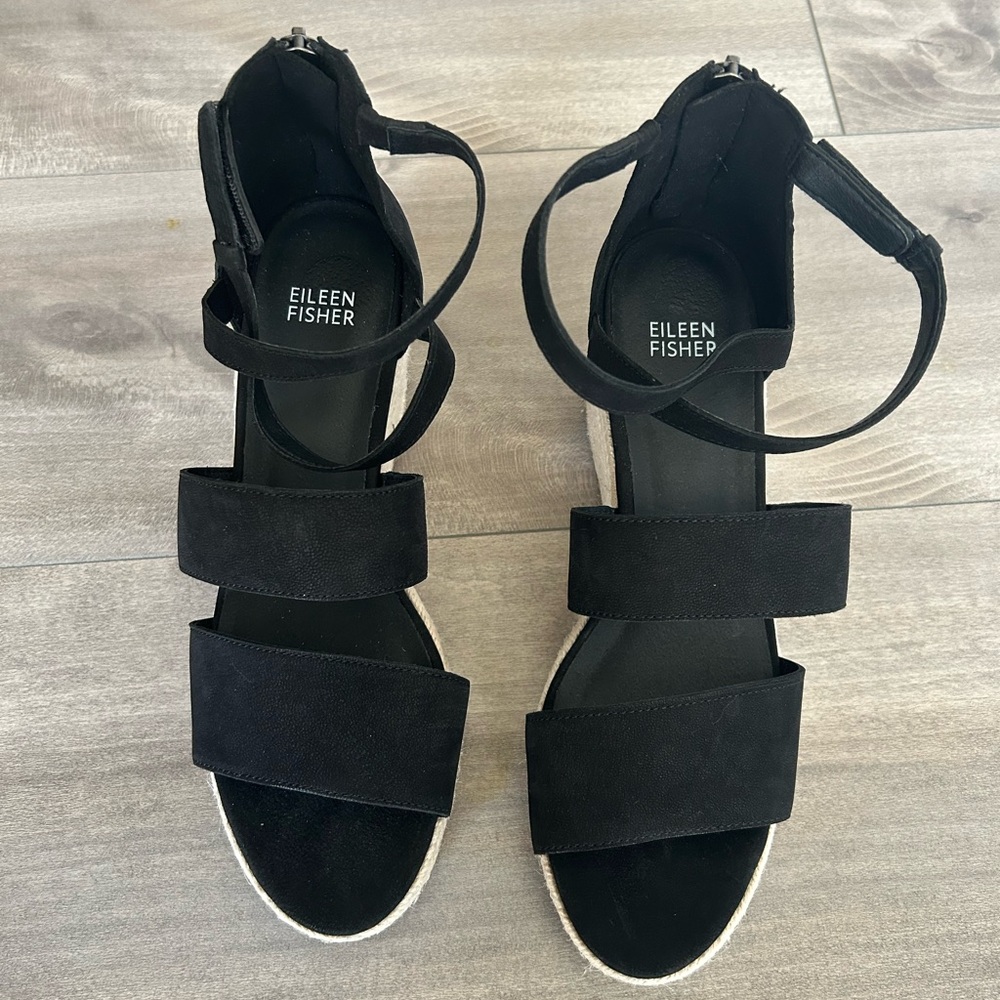 Eileen Fisher Wali Women's Black Sandals